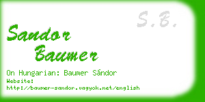 sandor baumer business card